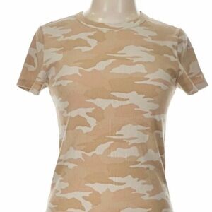 Women's American Eagle Beige Camo Short Sleeve Top